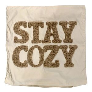 ✔️Pottery Barn Velvet Faux Fur Pillow Cover with Zipper 20 Inch Sq. "Stay Cozy"